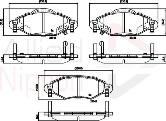 Comline ADB31152 - Комплект спирачно феродо, дискови спирачки vvparts.bg