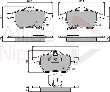 Comline ADB31167 - Комплект спирачно феродо, дискови спирачки vvparts.bg