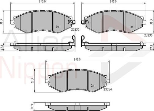 Comline ADB31188 - Комплект спирачно феродо, дискови спирачки vvparts.bg