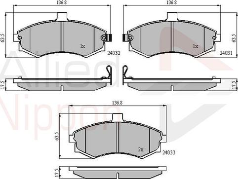 Comline ADB31176 - Комплект спирачно феродо, дискови спирачки vvparts.bg