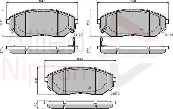 Comline ADB31178 - Комплект спирачно феродо, дискови спирачки vvparts.bg