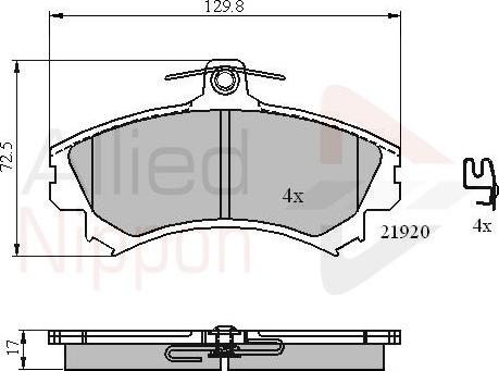 Comline ADB31304 - Комплект спирачно феродо, дискови спирачки vvparts.bg