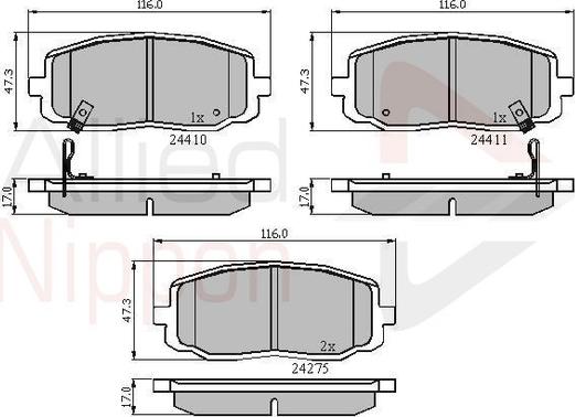 Comline ADB31319 - Комплект спирачно феродо, дискови спирачки vvparts.bg