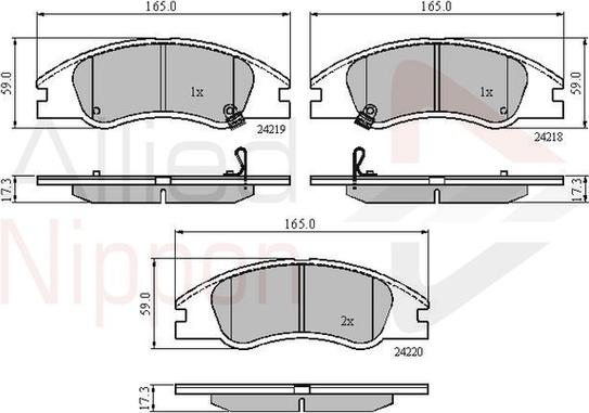 Comline ADB31321 - Комплект спирачно феродо, дискови спирачки vvparts.bg