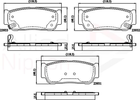 Comline ADB31218 - Комплект спирачно феродо, дискови спирачки vvparts.bg