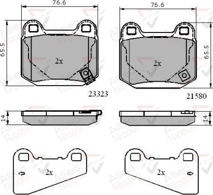 Comline ADB31755 - Комплект спирачно феродо, дискови спирачки vvparts.bg