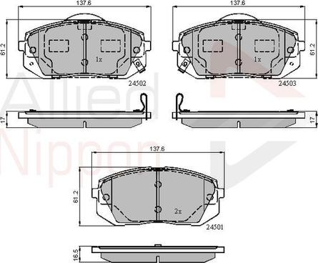 Comline ADB31768 - Комплект спирачно феродо, дискови спирачки vvparts.bg