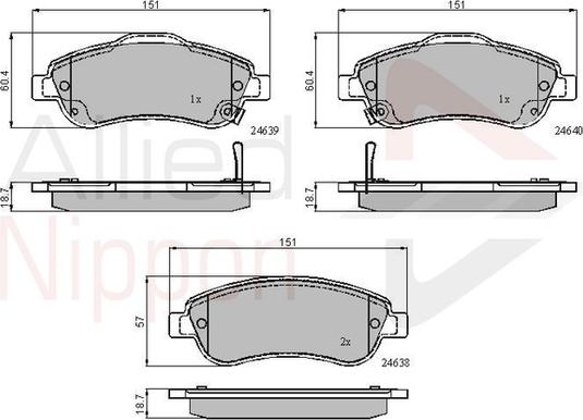 Comline ADB31705 - Комплект спирачно феродо, дискови спирачки vvparts.bg