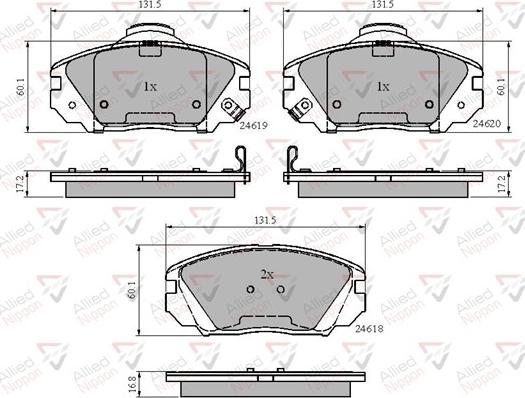 Comline ADB31788 - Комплект спирачно феродо, дискови спирачки vvparts.bg