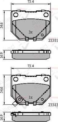 Comline ADB31739 - Комплект спирачно феродо, дискови спирачки vvparts.bg