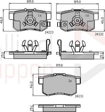 Comline ADB31736 - Комплект спирачно феродо, дискови спирачки vvparts.bg