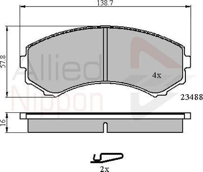 Comline ADB3172 - Комплект спирачно феродо, дискови спирачки vvparts.bg