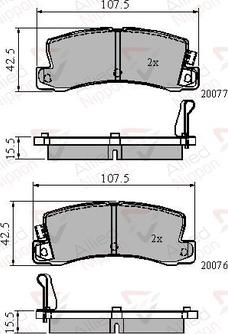 Comline ADB3864 - Комплект спирачно феродо, дискови спирачки vvparts.bg