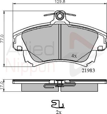 Comline ADB3813 - Комплект спирачно феродо, дискови спирачки vvparts.bg