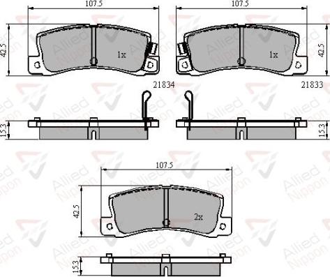 Comline ADB3839 - Комплект спирачно феродо, дискови спирачки vvparts.bg