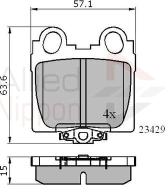 Comline ADB3836 - Комплект спирачно феродо, дискови спирачки vvparts.bg