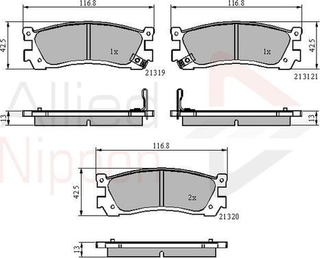 Comline ADB3824 - Комплект спирачно феродо, дискови спирачки vvparts.bg