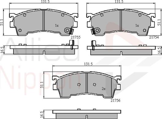 Comline ADB3823 - Комплект спирачно феродо, дискови спирачки vvparts.bg