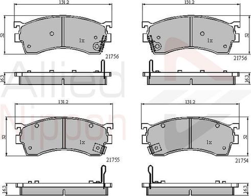 Comline ADB3326 - Комплект спирачно феродо, дискови спирачки vvparts.bg