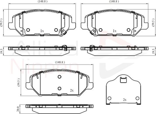 Comline ADB32409 - Комплект спирачно феродо, дискови спирачки vvparts.bg