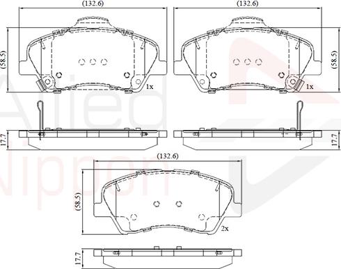 Comline ADB32419 - Комплект спирачно феродо, дискови спирачки vvparts.bg