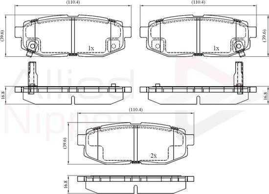 Comline ADB32488 - Комплект спирачно феродо, дискови спирачки vvparts.bg