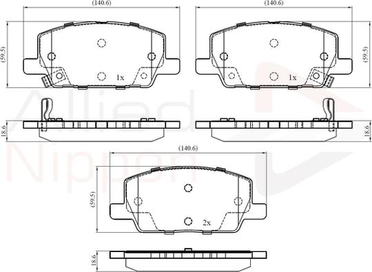 Comline ADB32437 - Комплект спирачно феродо, дискови спирачки vvparts.bg