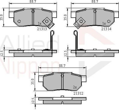 Comline ADB3242 - Комплект спирачно феродо, дискови спирачки vvparts.bg