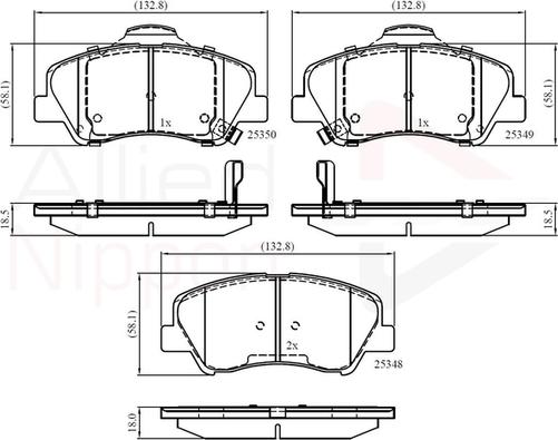 Comline ADB32040 - Комплект спирачно феродо, дискови спирачки vvparts.bg