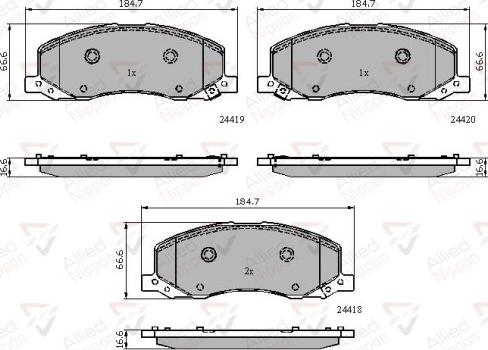 Comline ADB32003 - Комплект спирачно феродо, дискови спирачки vvparts.bg