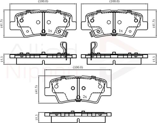 Comline ADB32161 - Комплект спирачно феродо, дискови спирачки vvparts.bg