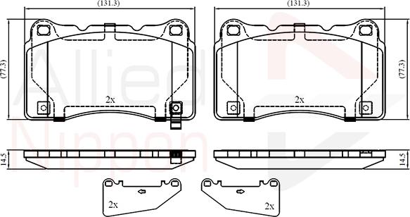 Comline ADB32859 - Комплект спирачно феродо, дискови спирачки vvparts.bg