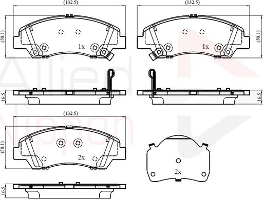 Comline ADB32866 - Комплект спирачно феродо, дискови спирачки vvparts.bg