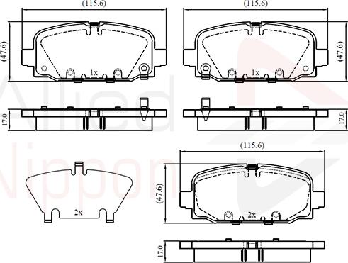 Comline ADB32860 - Комплект спирачно феродо, дискови спирачки vvparts.bg