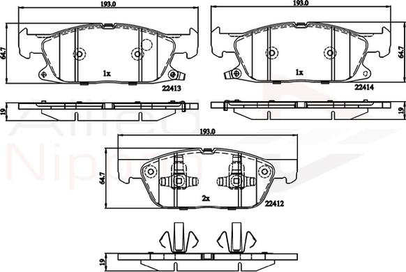 Comline ADB32310 - Комплект спирачно феродо, дискови спирачки vvparts.bg