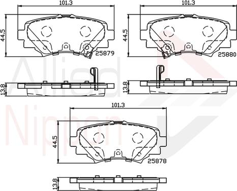 Comline ADB32248 - Комплект спирачно феродо, дискови спирачки vvparts.bg