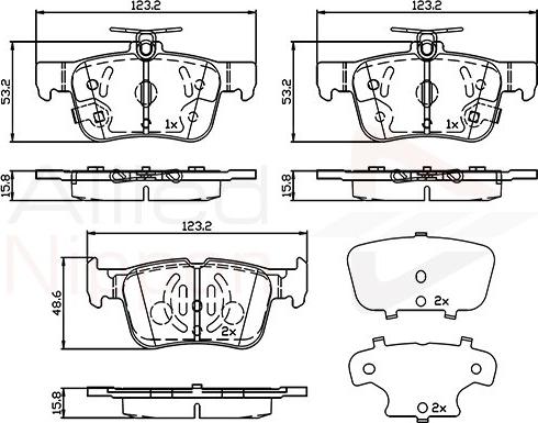 Comline ADB32243 - Комплект спирачно феродо, дискови спирачки vvparts.bg