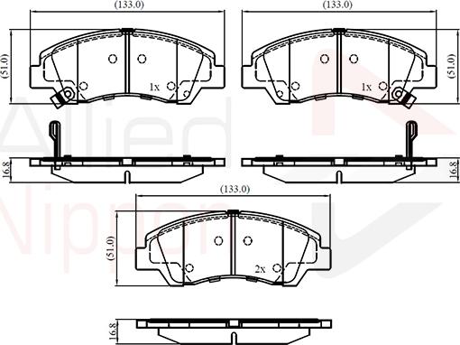 Comline ADB32230 - Комплект спирачно феродо, дискови спирачки vvparts.bg