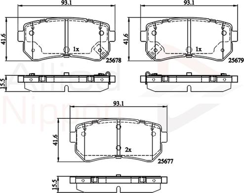 Comline ADB32276 - Комплект спирачно феродо, дискови спирачки vvparts.bg