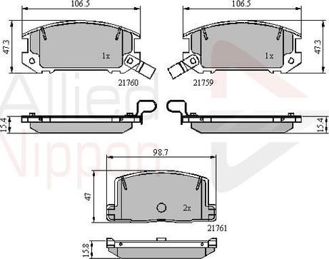 Comline ADB3756 - Комплект спирачно феродо, дискови спирачки vvparts.bg