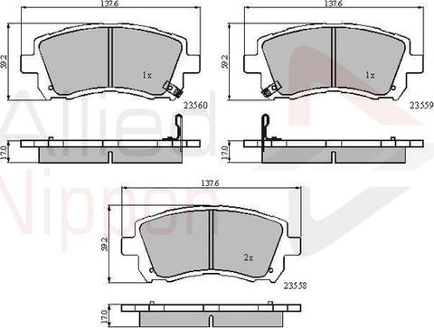 Comline ADB3722 - Комплект спирачно феродо, дискови спирачки vvparts.bg