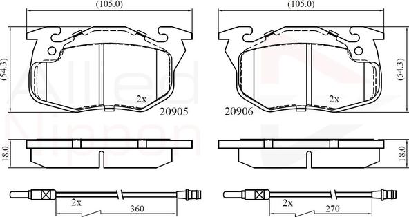 Comline ADB2416 - Комплект спирачно феродо, дискови спирачки vvparts.bg