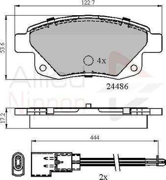 Comline ADB21554 - Комплект спирачно феродо, дискови спирачки vvparts.bg