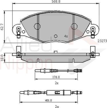 Comline ADB21121 - Комплект спирачно феродо, дискови спирачки vvparts.bg