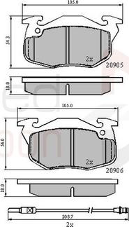 Comline ADB2258 - Комплект спирачно феродо, дискови спирачки vvparts.bg