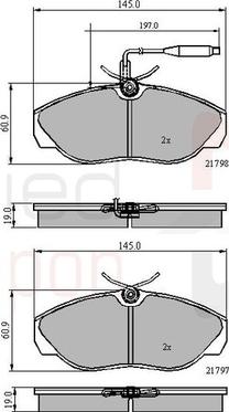 Comline ADB2219 - Комплект спирачно феродо, дискови спирачки vvparts.bg