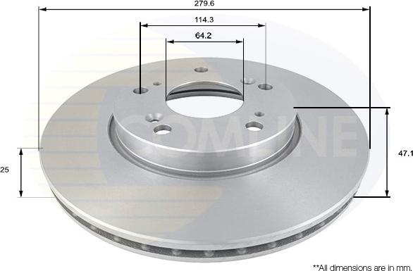 Comline ADC0550V - Спирачен диск vvparts.bg