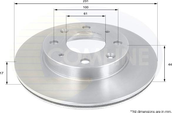 Comline ADC0502V - Спирачен диск vvparts.bg