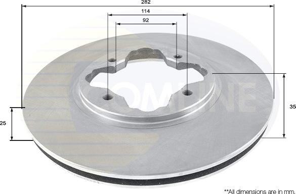 Comline ADC0528V - Спирачен диск vvparts.bg