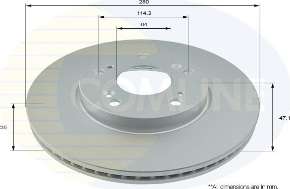 Comline ADC0576V - Спирачен диск vvparts.bg